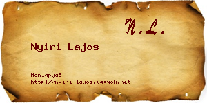Nyiri Lajos névjegykártya
